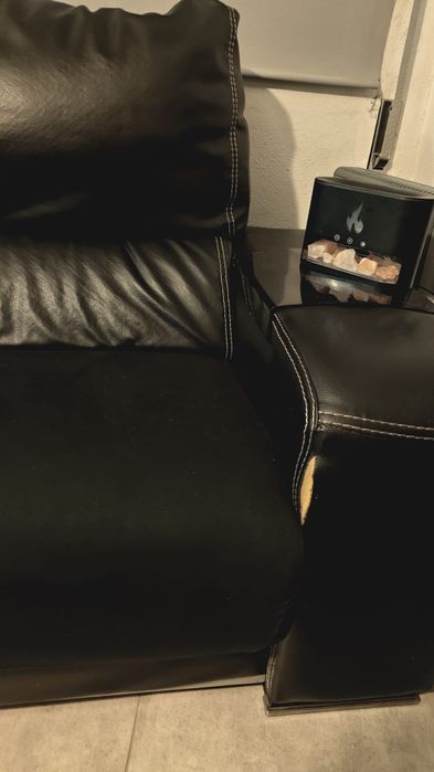 Sofá em pele genuína com 2 metros