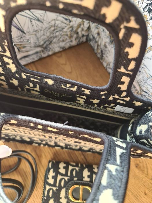 Zestaw Dior mini shopper torebka i portfel