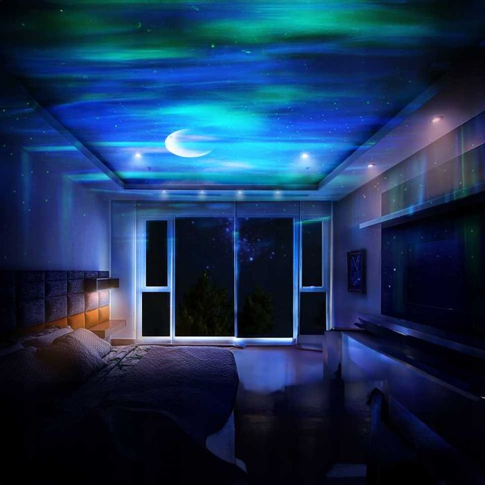 Projektor gwiazd star Lampka nocna LED USB + Pilot CZARNY