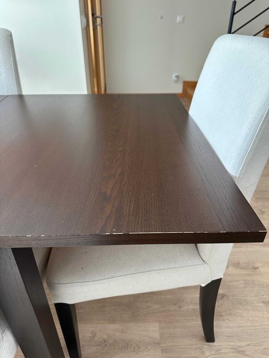 Mesa Extensível IKEA BJURSTA – Madeira Escura, Excelente Estado