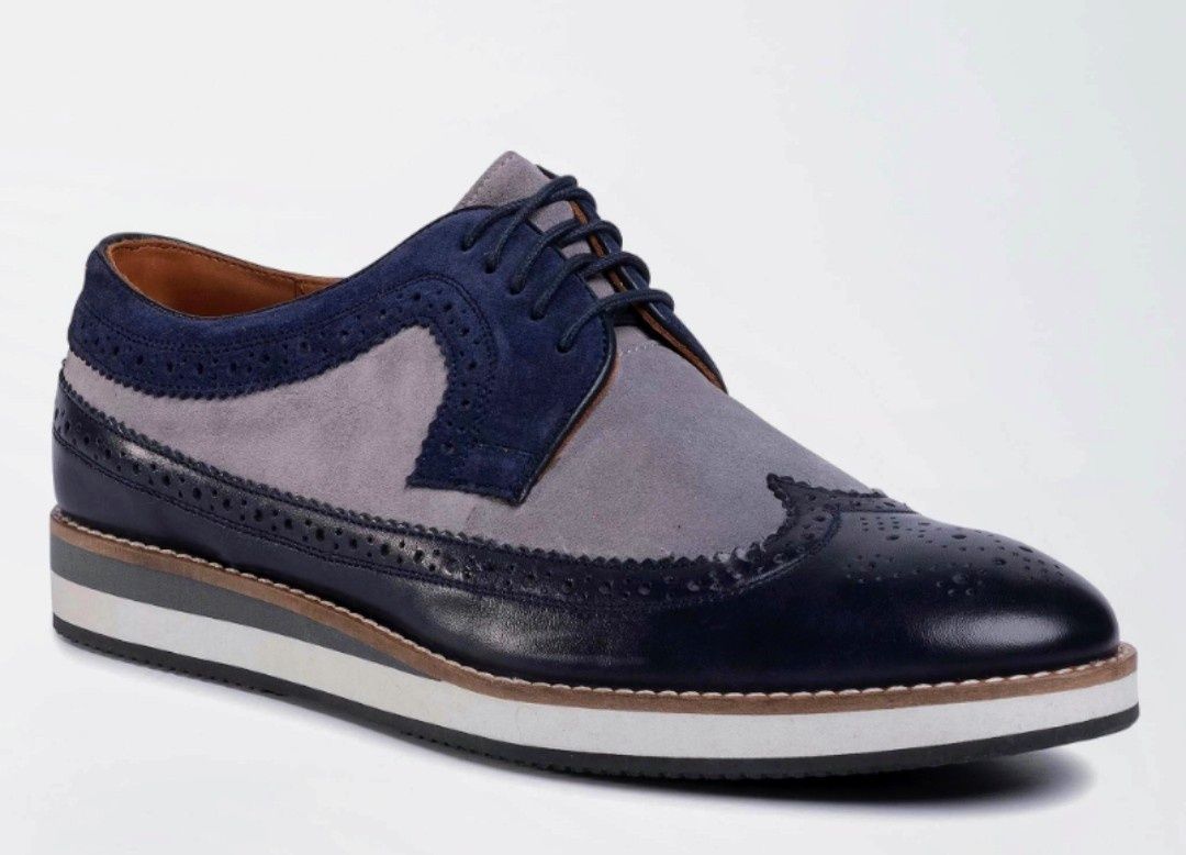 Buty włoskie Gino Rossi, skóra, granatowe, rozmiar 43