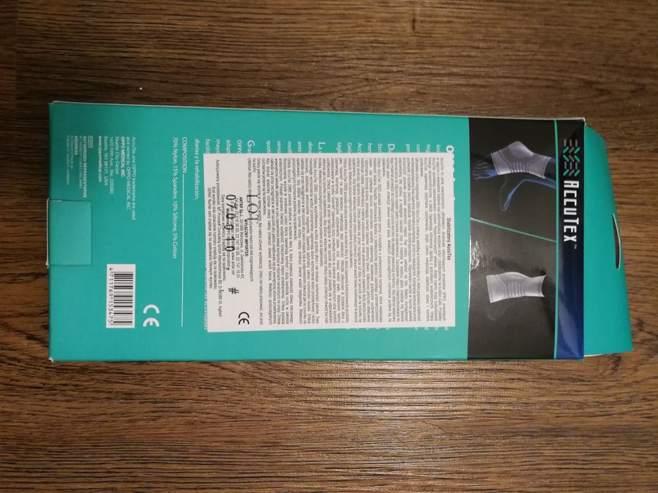 Orteza stawu skokowego z wkładkami silikonowymi (Accutex) S Oppo