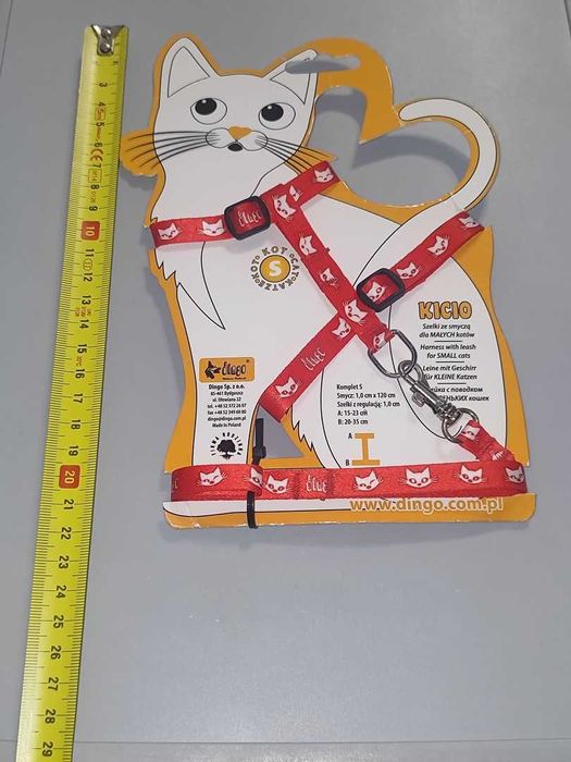 Szelki Dla Małego Kota Rozmiar S Dingo Czerwone Nowe