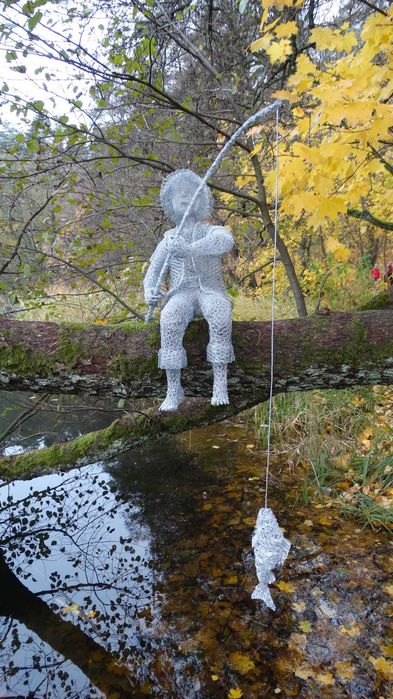 Mały wędkarz-oryginalna ozdoba ogrodowa