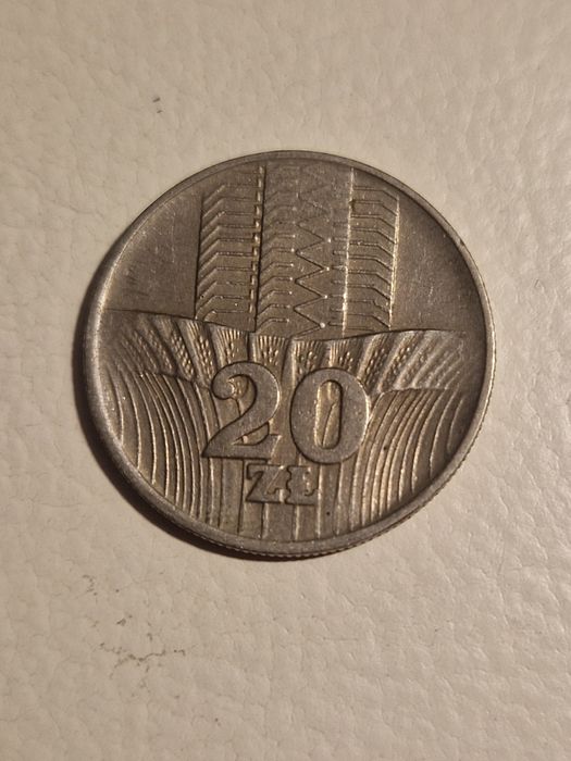 Moneta 20 zł 1973 r bez znaku mennicy rzadka