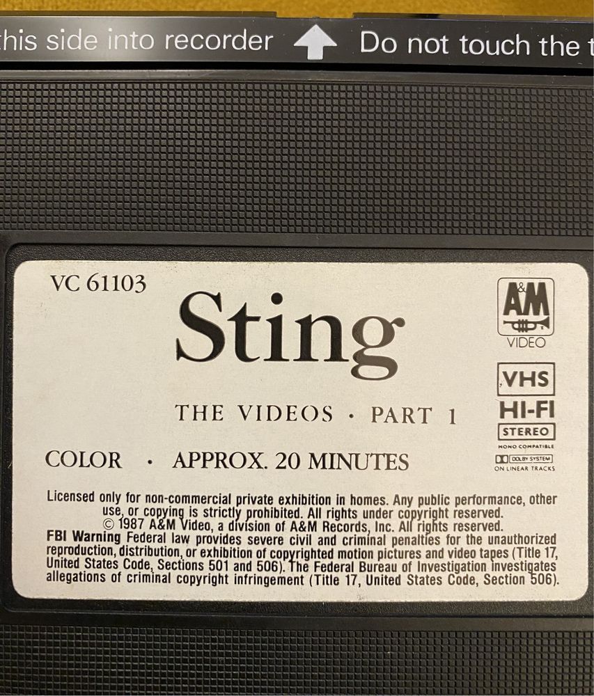 Sting The videos part I VHS