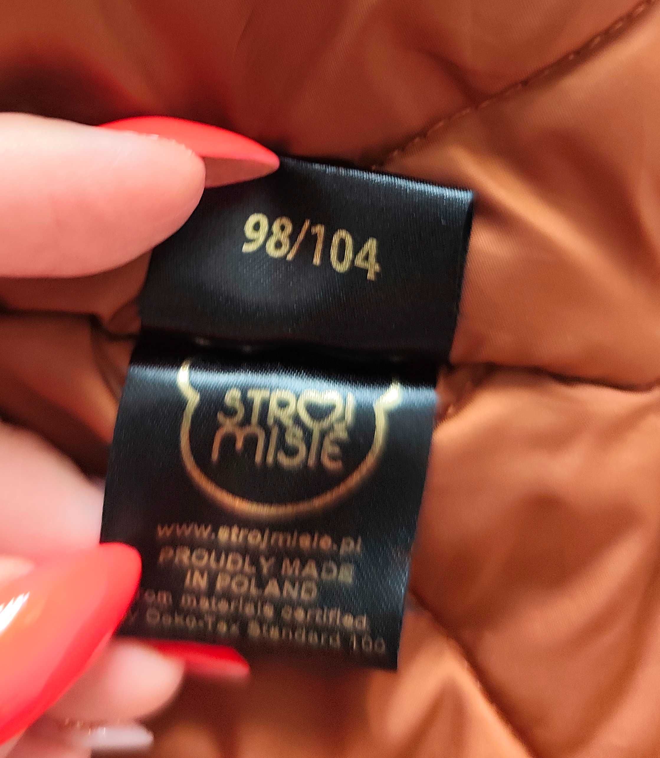 Strójmisie śliczna niebieska softshellowa kurtka zimowa r. 98/104