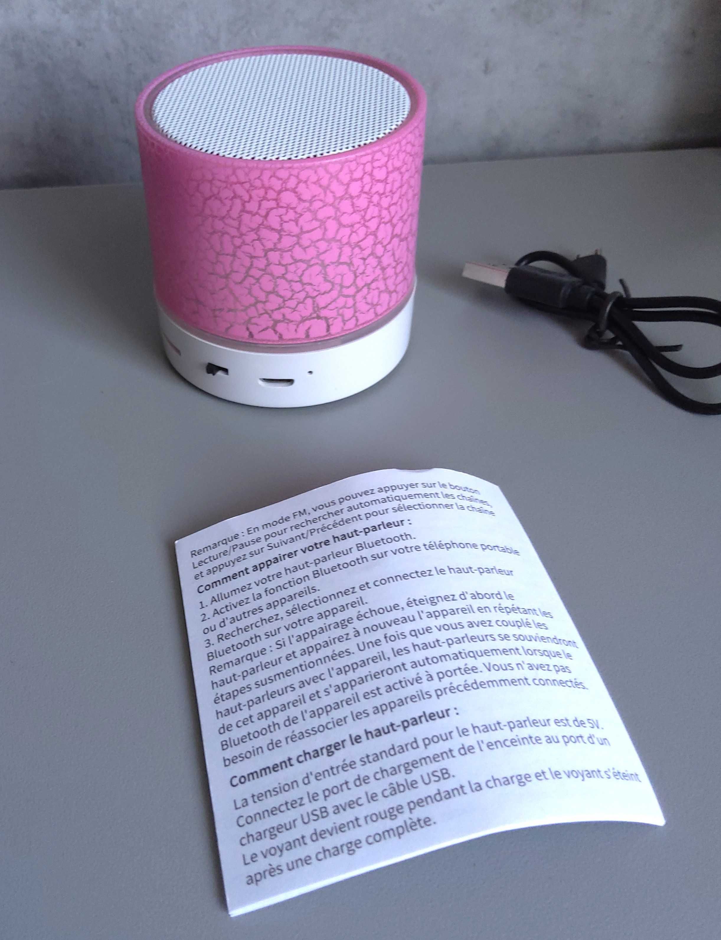 Mini Głośnik bezprzewodowy przenośny bluetooth różowy Nowy