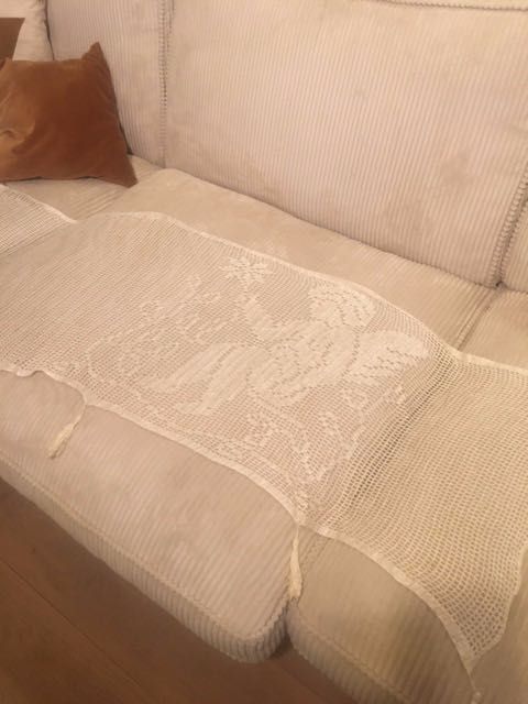 FIRANA FIRANKA z aniołem = szydełko = ręcznie robiona 2m na 60 cm