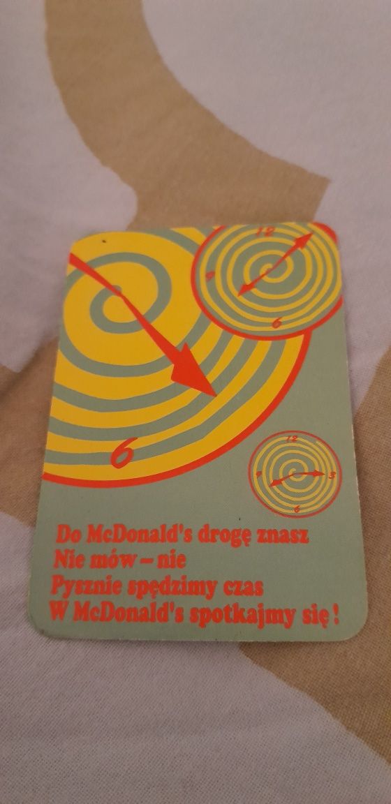 McDonalds kalendarzyk listkowy  1997