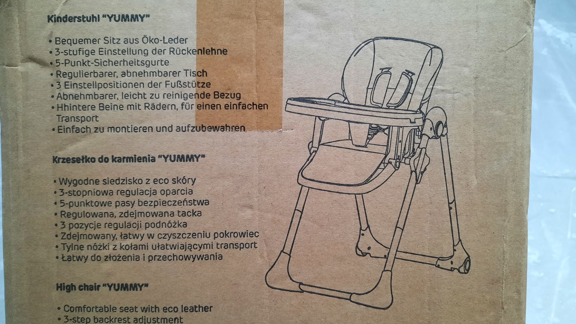 Kinderkraft Krzesełko do Karmienia Yummy Grey