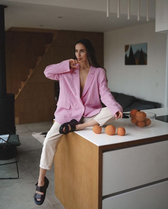 Піджак h&m рожевий жакет оверсайз М zara