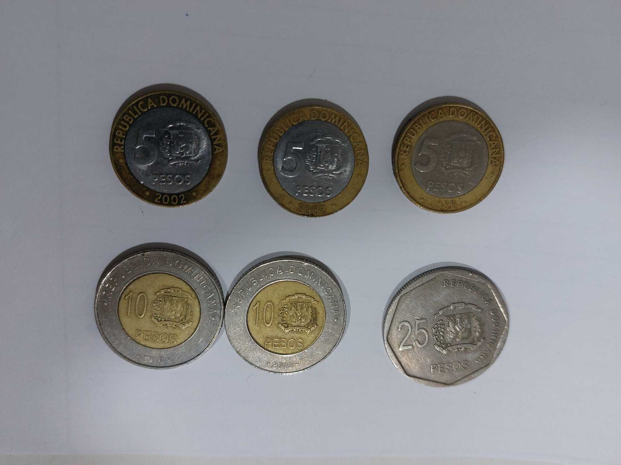 Moedas Estrangeiras (Rep. Dominicana, Africa do Sul, Croácia, França)