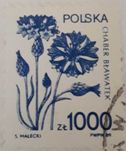 Znaczek stemplowany Chaber Bławatek, 1989 rok