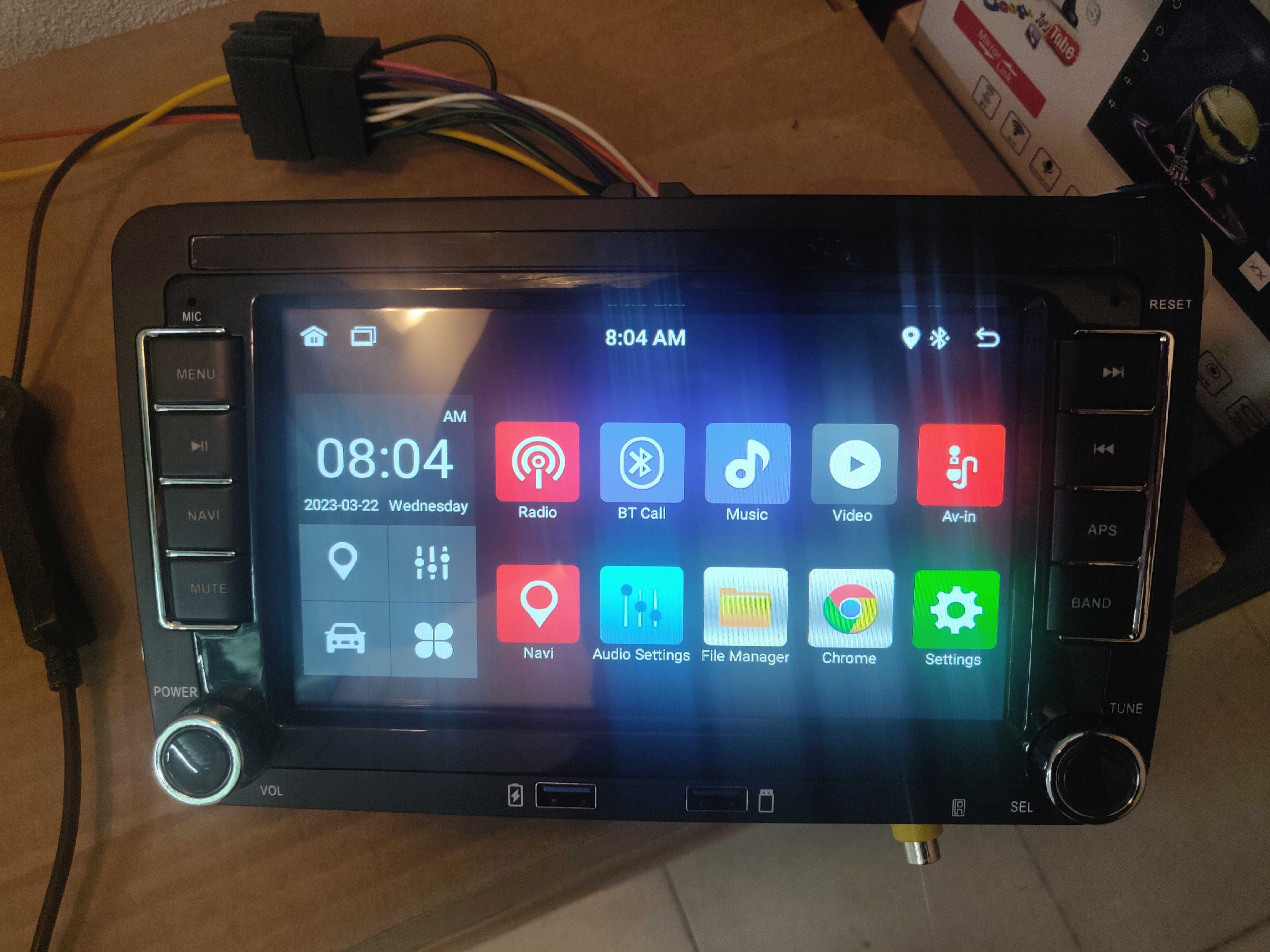 Rádio 2 DIN Android VW + 2 GB RAM + 32 GB ROM + carplay e Android Auto