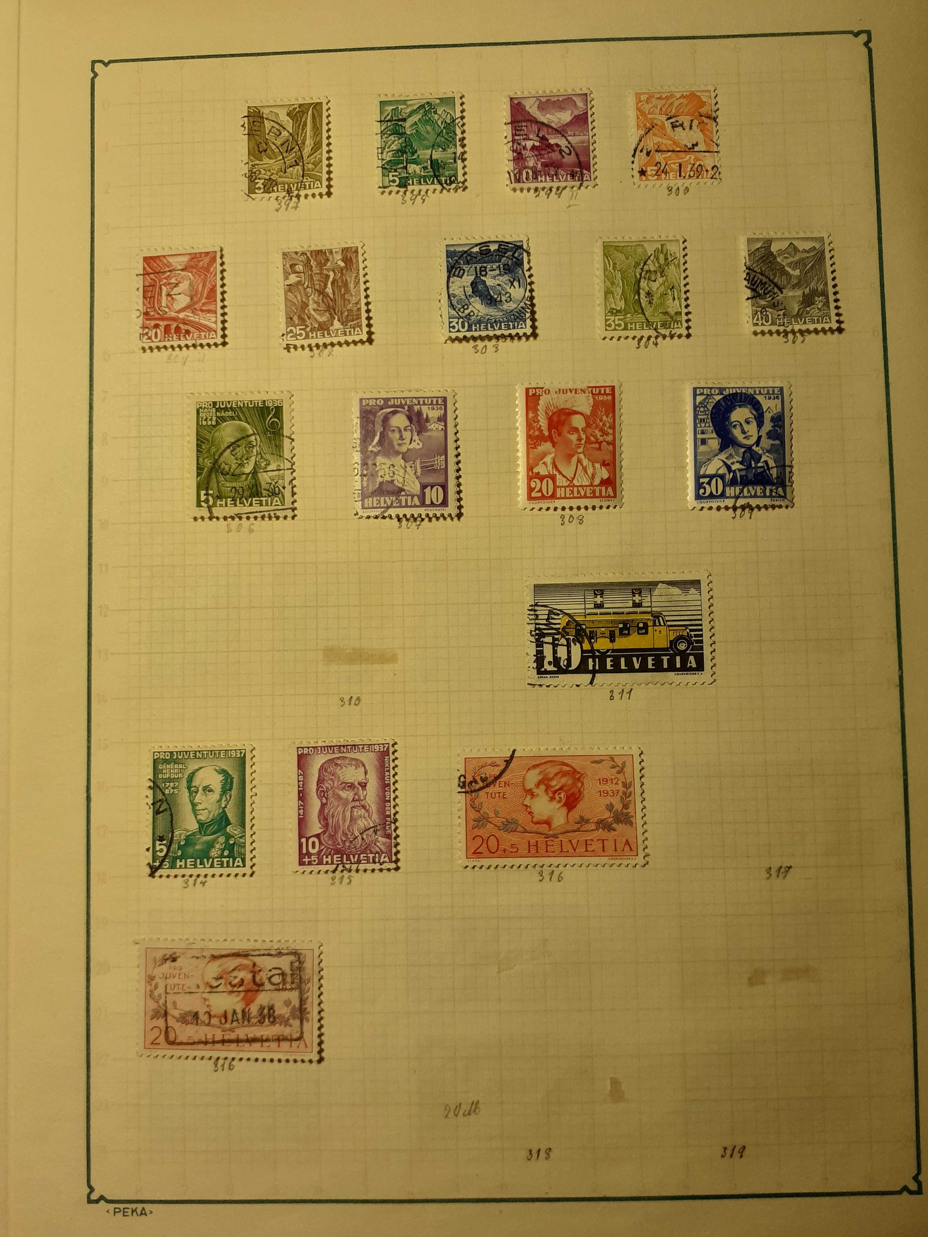 Znaczki pocztowe kasowane Szwajcarii klasyka
