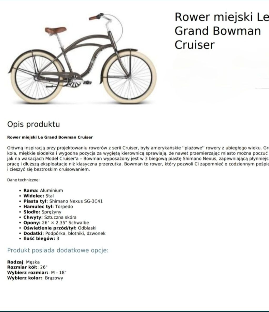 Rower Le Grand  Bowman Cruiser  roz M
