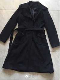 Czarny długi płaszcz S Zara