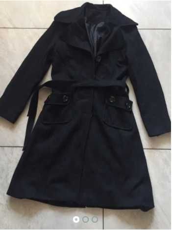 Czarny długi płaszcz S Zara