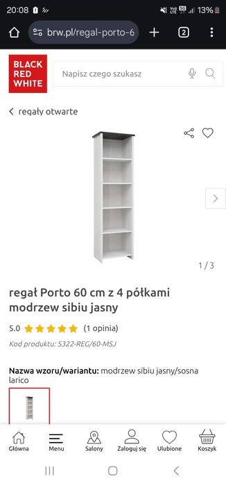 Regał Porto - otwarta bibloteczka