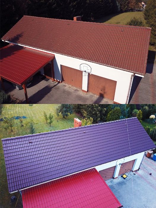 Renowacja Malowanie dachu dachów, mycie dachówki, malowanie dachówki.