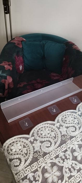 Półka przezroczysta, akrylowa, bez wiercenia, 50×10cm,nowe