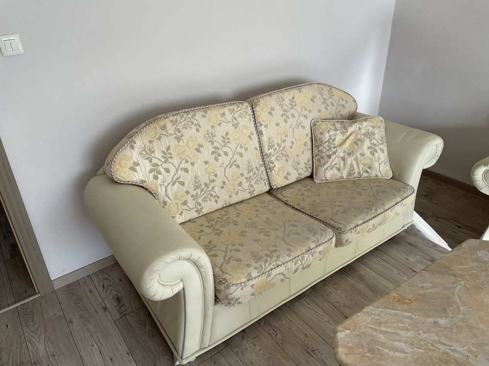 Zestaw Rozkładana Kanapa / Sofa i 2 Fotele | Skóra