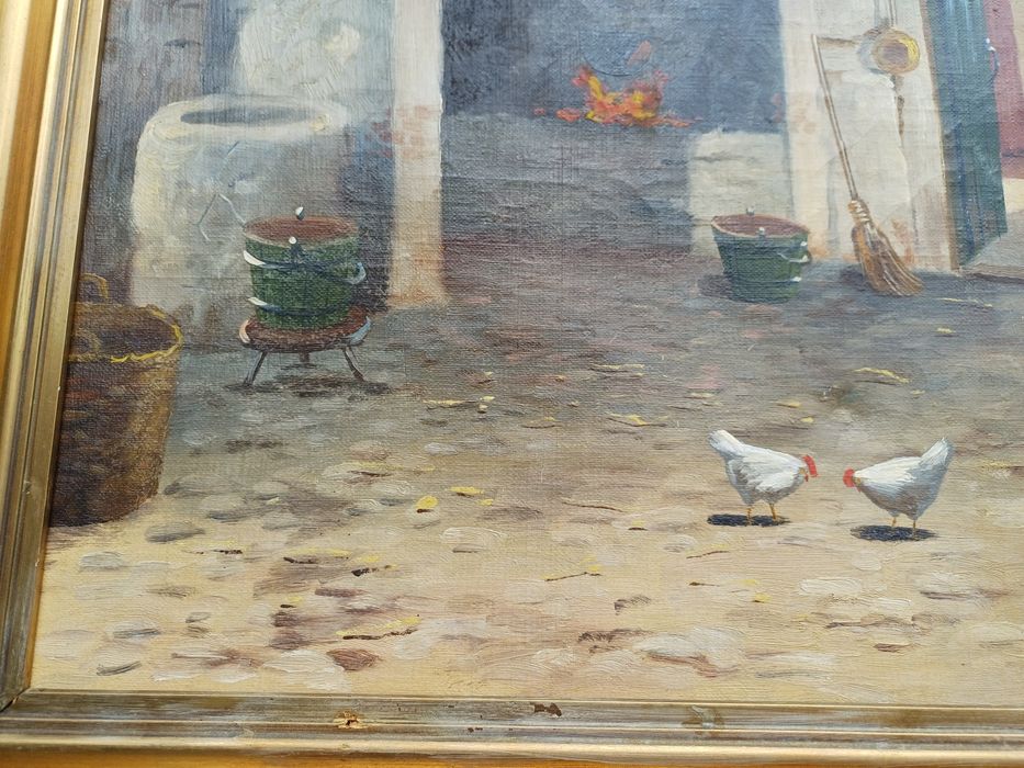 Stary obraz na płótnie OSVALD RASMUSSEN 1885 - 1972  .