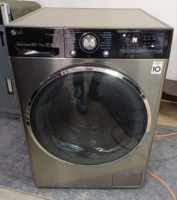 10.5/7 кг пралка пральна машина з сушкою LG WI-FI пар срібна