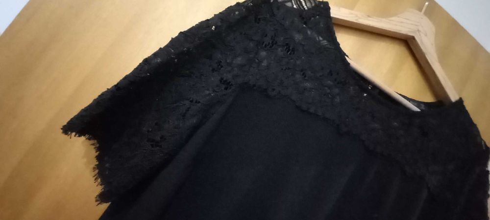 Vestido preto zara tam. XL mangas em renda