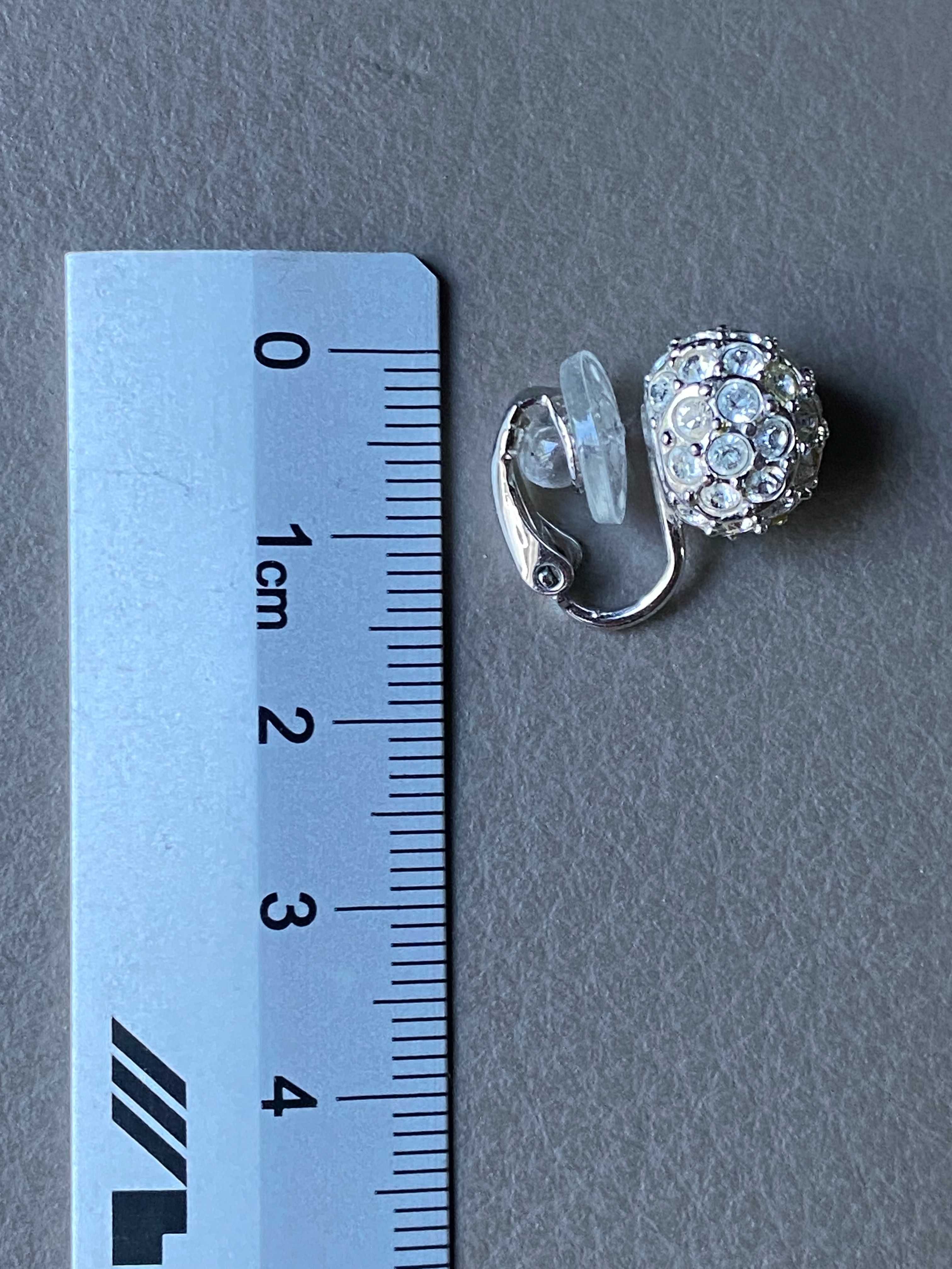Swarovski - klipsy kulki z kryształkami - oryginalne - bez dziurek