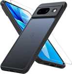 CASE Etui do Google Pixel 8 czarne, półprzezroczyste + szkło ochronne