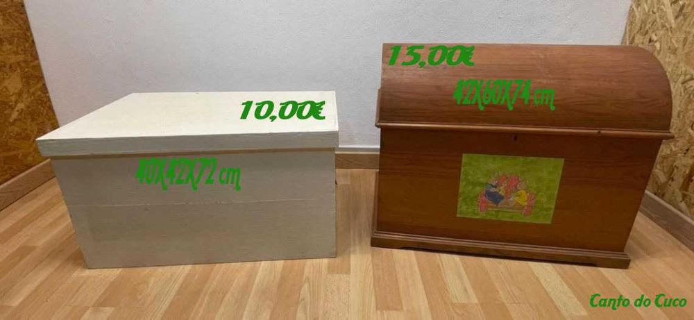 Arcas antigas, baus de arrumação