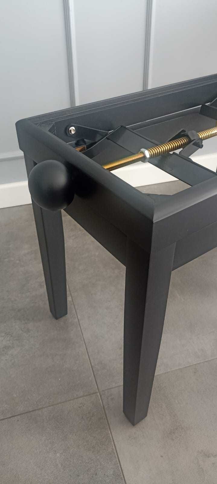 Ława stołek pianino fortepian czarny mat siedzisko 55x32 cm OPIS