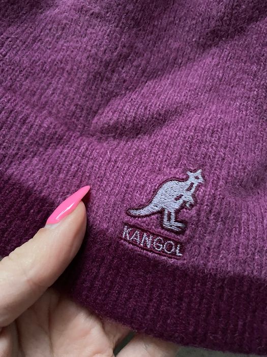 Kangol czapka angora wełna wool fioletowa liliowa ciepła