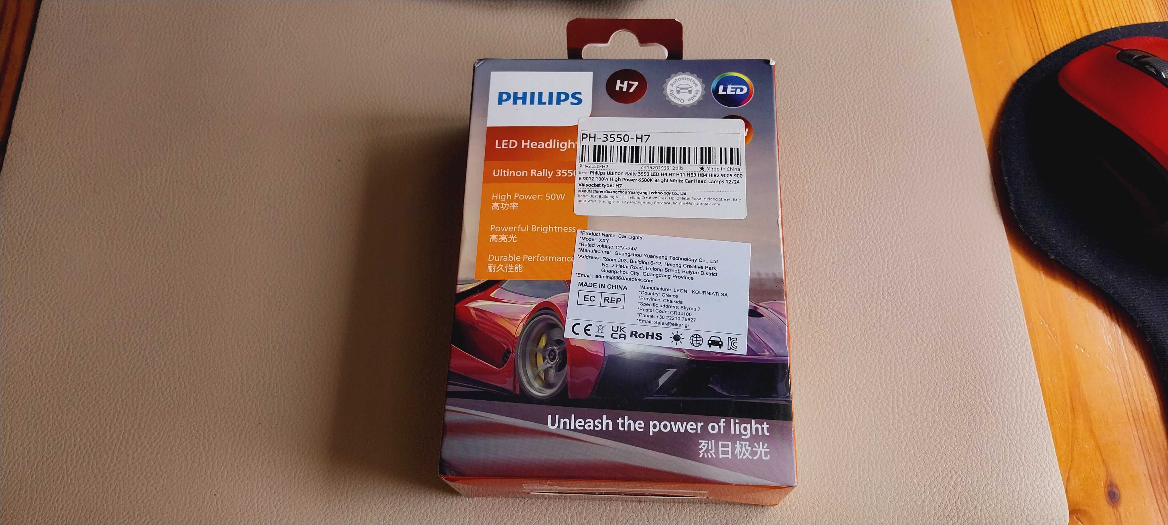 Żarówki Philips Ultinon Rally 3550 H7 LED 2x50W