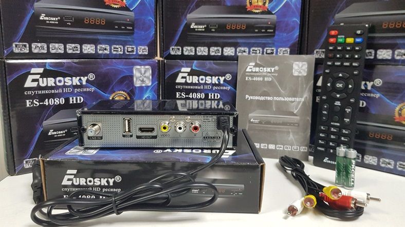 Супутниковий тюнер EuroSky ES-4080 Т2Mi мультистрим ПРОШИТ Mpeg4 Full