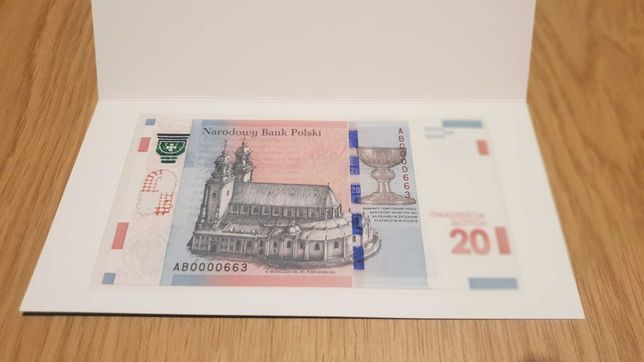 Banknot kolekcjonerski 1050 Rocznica   chrztu Polski Niski Num 773!!!