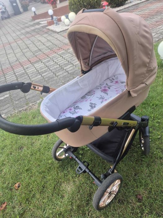 wózek coletto 2w1 beż złoto - GONDOLA, SPACERÓWKA głęboka