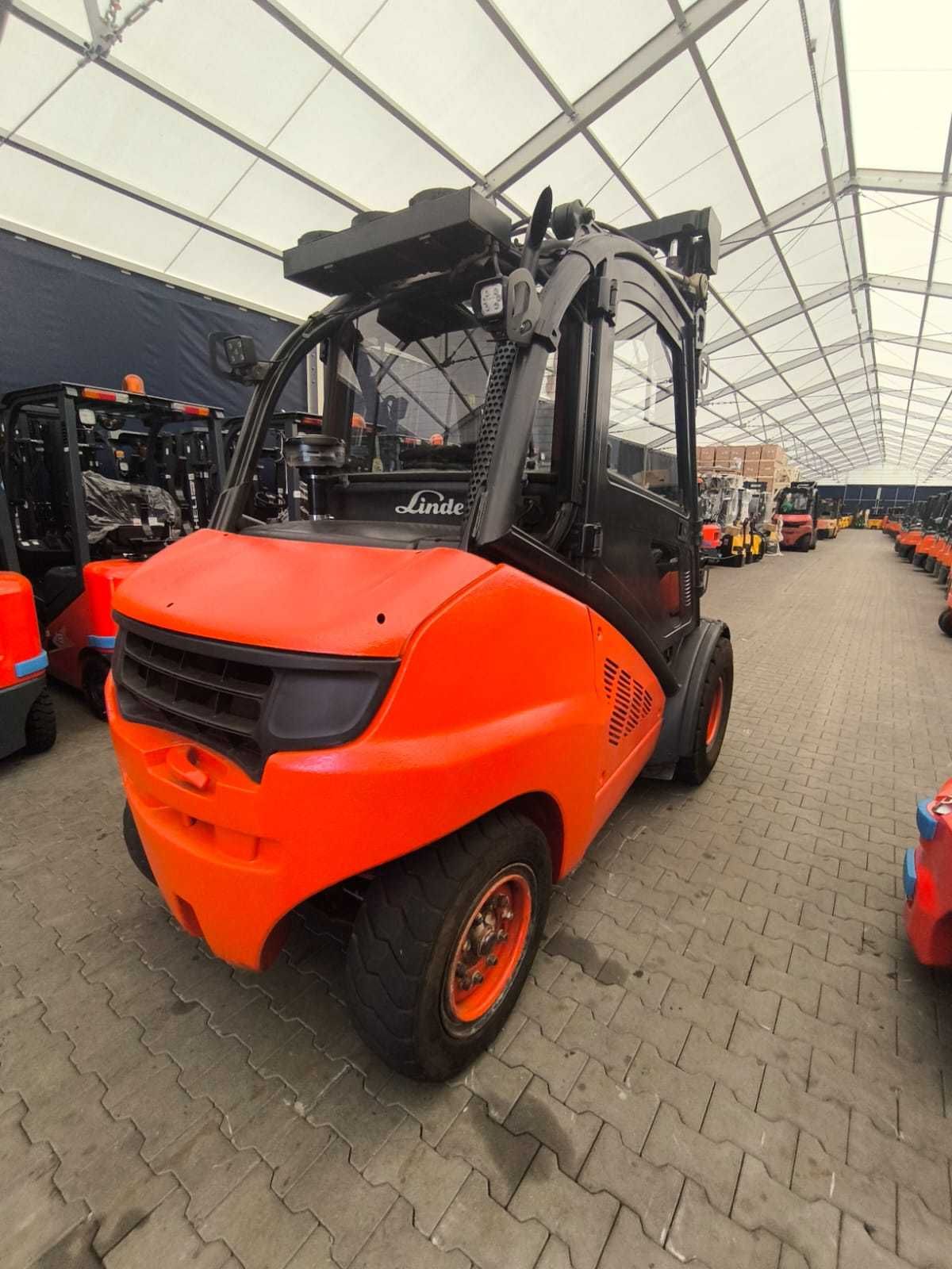 Wózek widłowy LINDE H50D DIESEL 5000kg kabina 4 sekcje Nowe opony