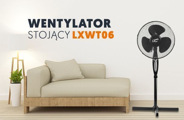 Wentylator LTC WT06 Stojący z Pilotem 16 cali Czarny