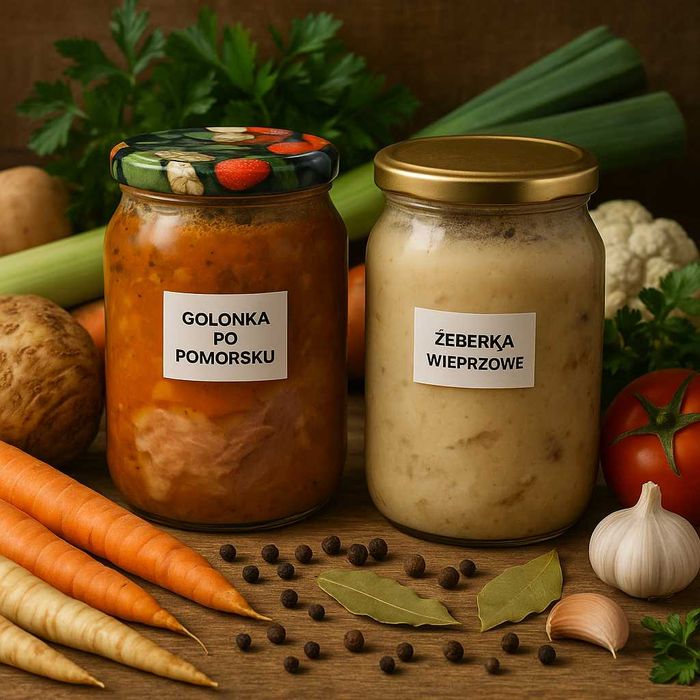 Zestaw słoików wekowanych 0,9lx14 z daniami obiadowymi z wysyłką termo