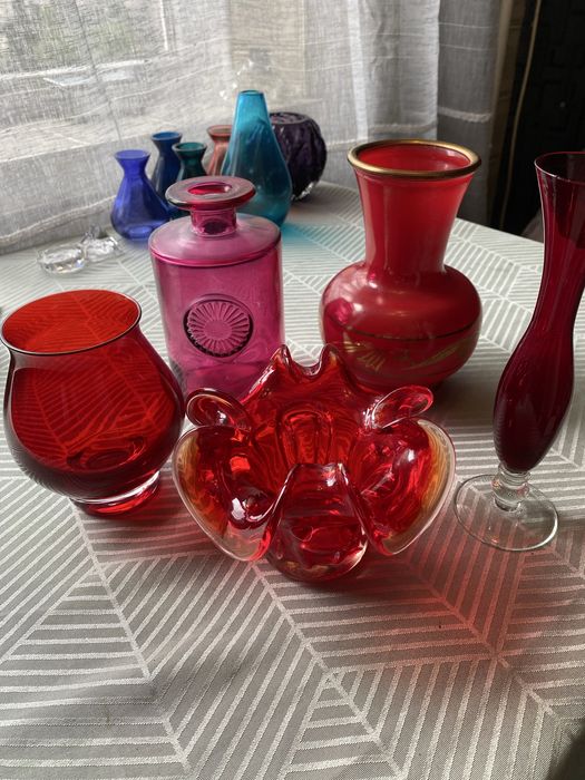 Вазы. Цветное стекло. Гутное стекло. Распродажа