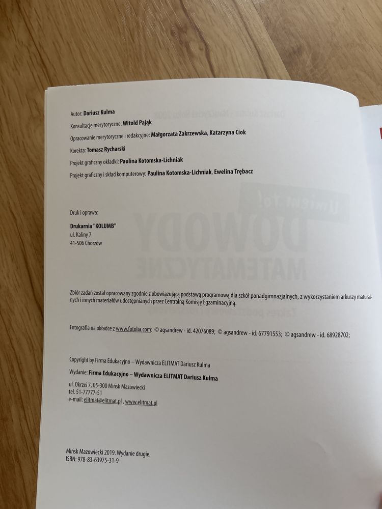 Dowody matematyczne do matury Dariusza Kulmy