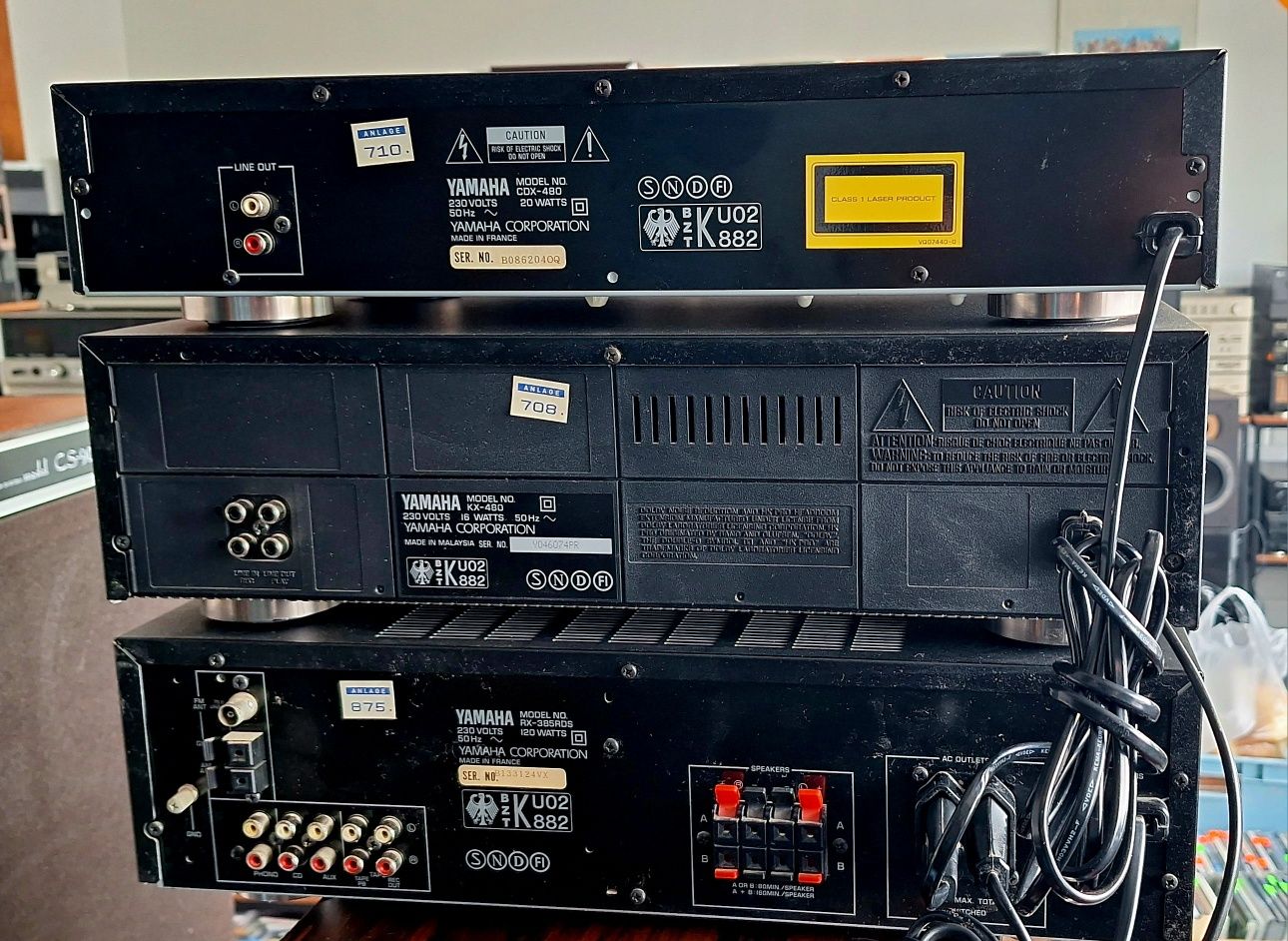 Yamaha RX 385RDS, KX-480, CDX480' ' NS-S34. Zestaw Stereo Audio Vintag