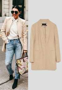 Шерстяне пальто-піджак Zara