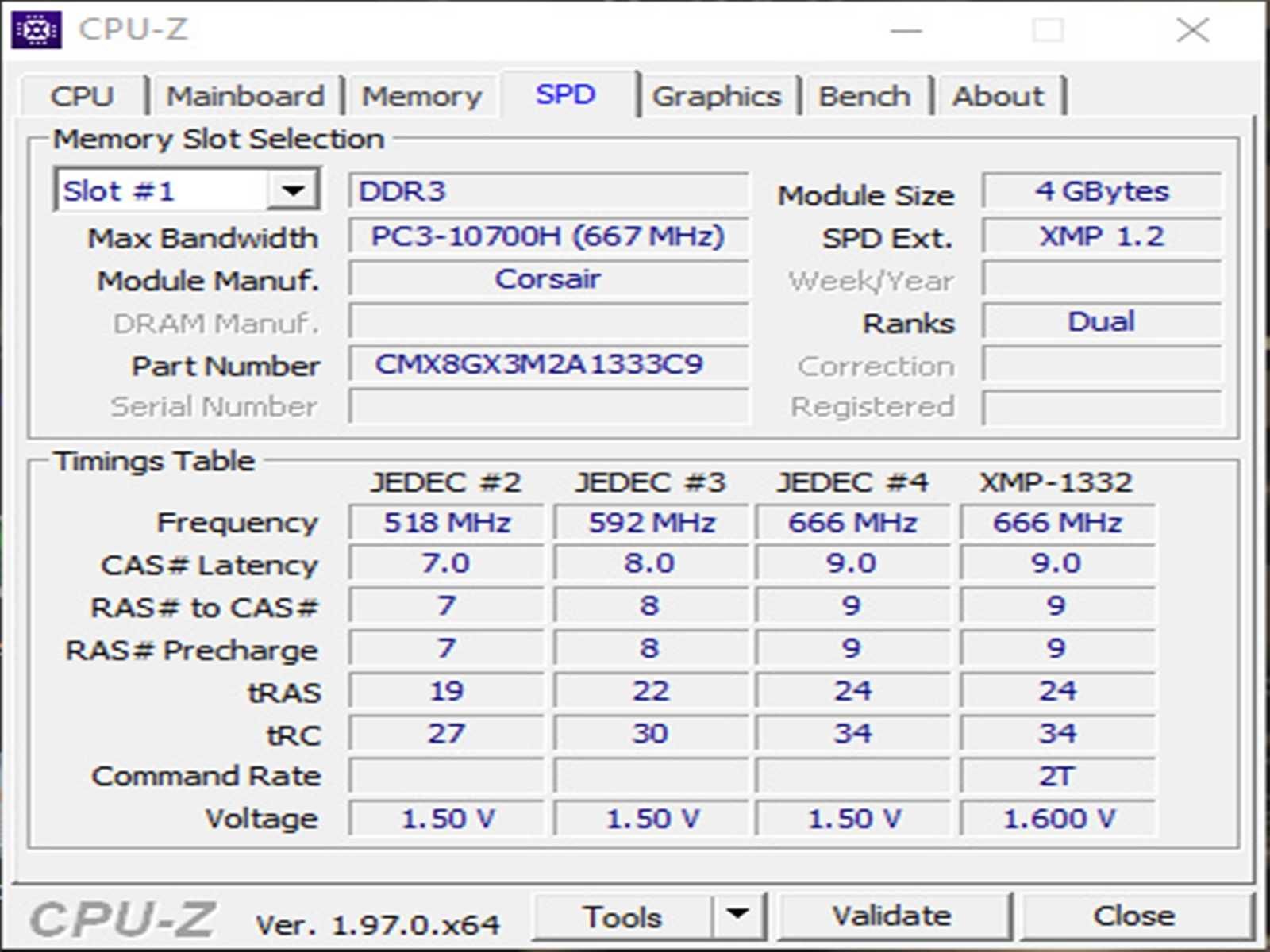 DDR3 8GB CoRsaiR xMs3 10600 -Komputer