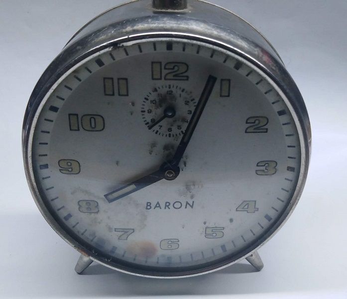 Zegar budzik Baron mechanizm metalowy