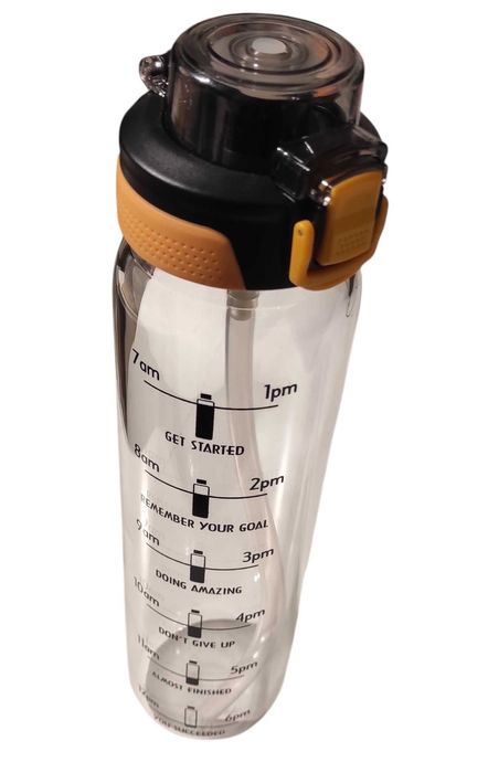 Szklana Butelka ze Słomką I Neoprenowym Rękawem z paskiem 1litr