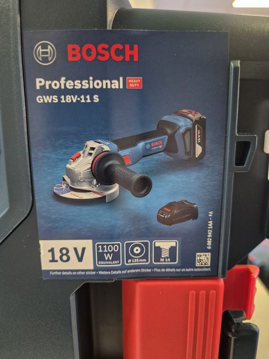 Акумуляторна кутова шліфмашина GWS 18V-11 S Bosch(06019N4003)(болгарка